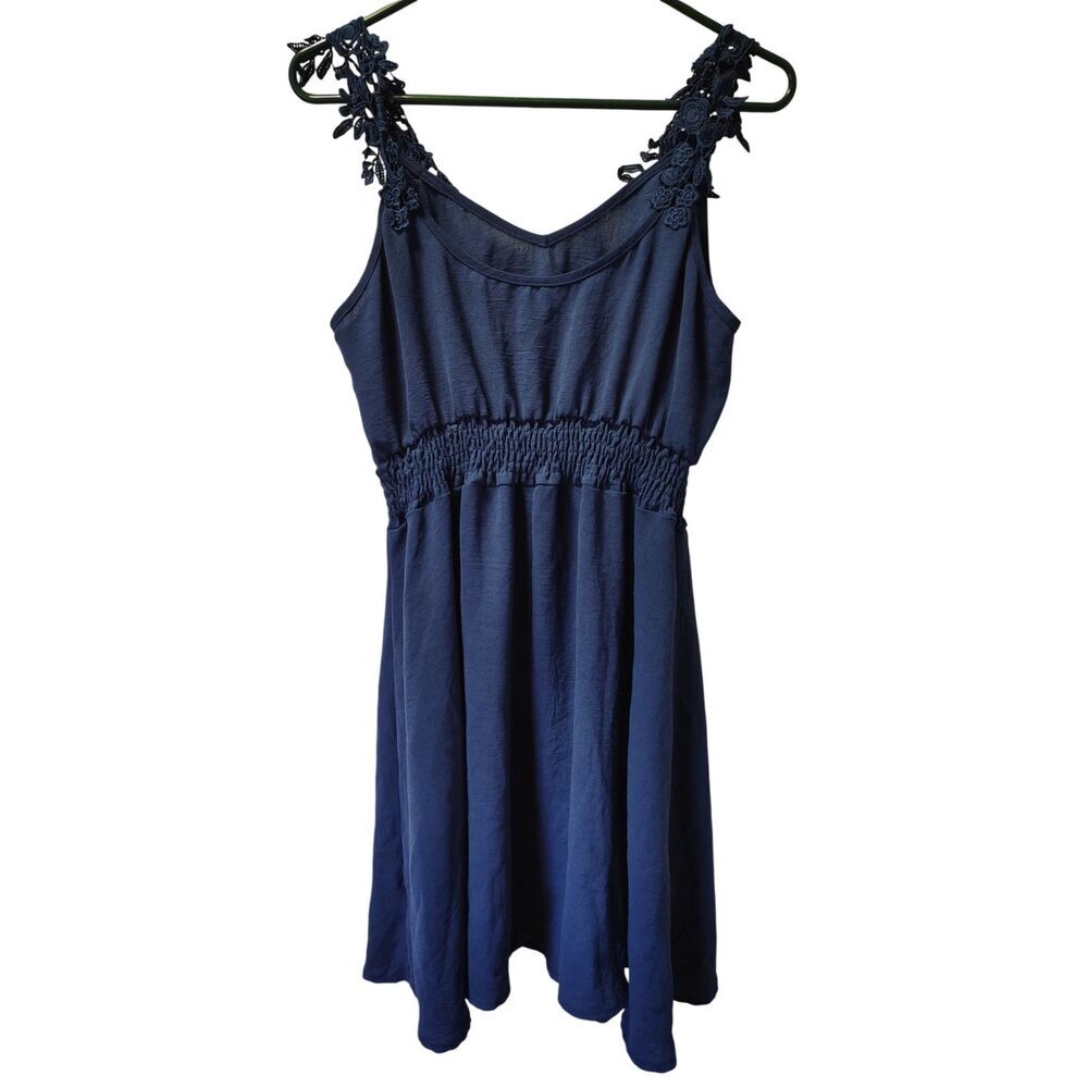 Shein‎ Women's Large Blue Above Knee Sleeveless Dress